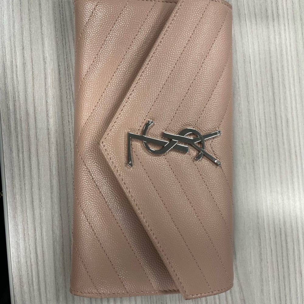 YSL Pink Quilted Wallet